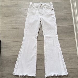 Elegant White High Rise Flare Jeans for Women